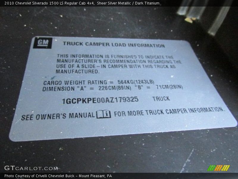 Sheer Silver Metallic / Dark Titanium 2010 Chevrolet Silverado 1500 LS Regular Cab 4x4