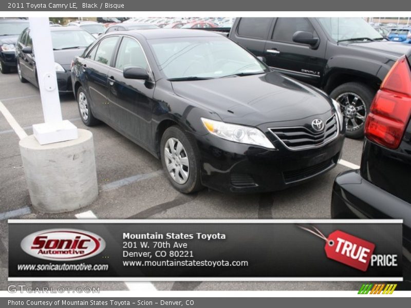 Black / Bisque 2011 Toyota Camry LE