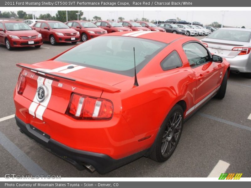 Race Red / Charcoal Black/White 2011 Ford Mustang Shelby GT500 SVT Performance Package Coupe
