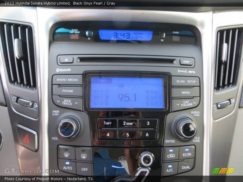 Black Onyx Pearl / Gray 2013 Hyundai Sonata Hybrid Limited