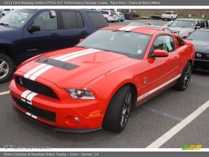 Front 3/4 View of 2011 Mustang Shelby GT500 SVT Performance Package Coupe