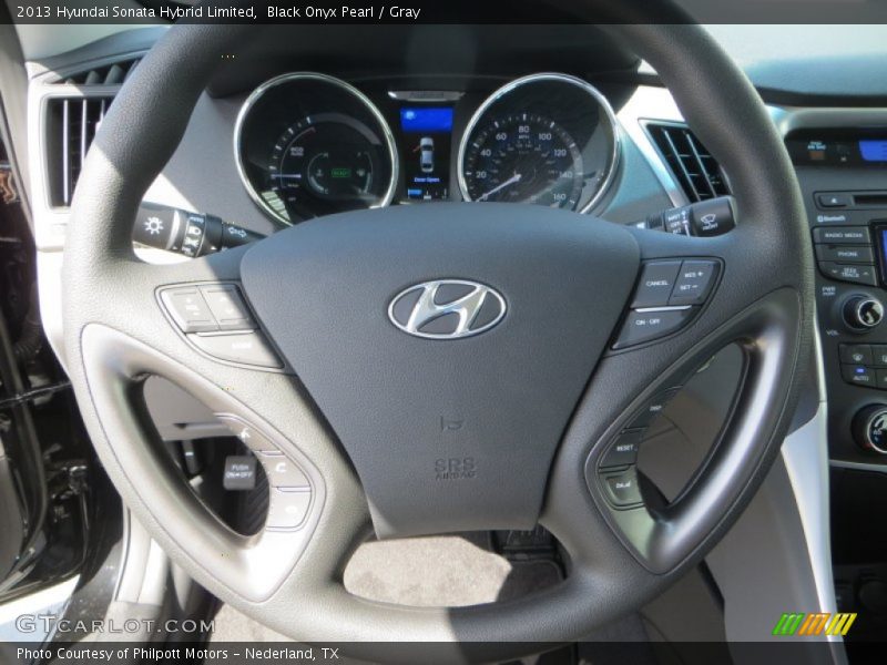Black Onyx Pearl / Gray 2013 Hyundai Sonata Hybrid Limited