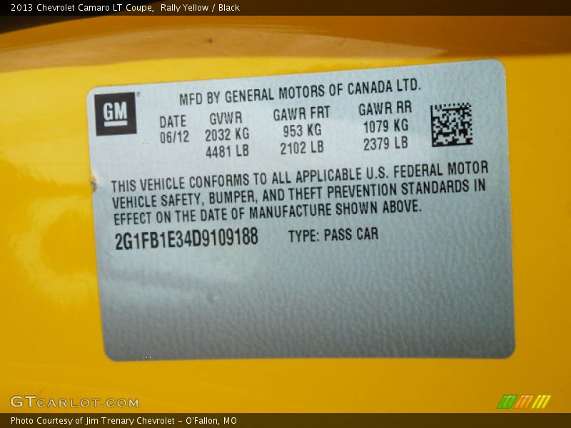 Rally Yellow / Black 2013 Chevrolet Camaro LT Coupe