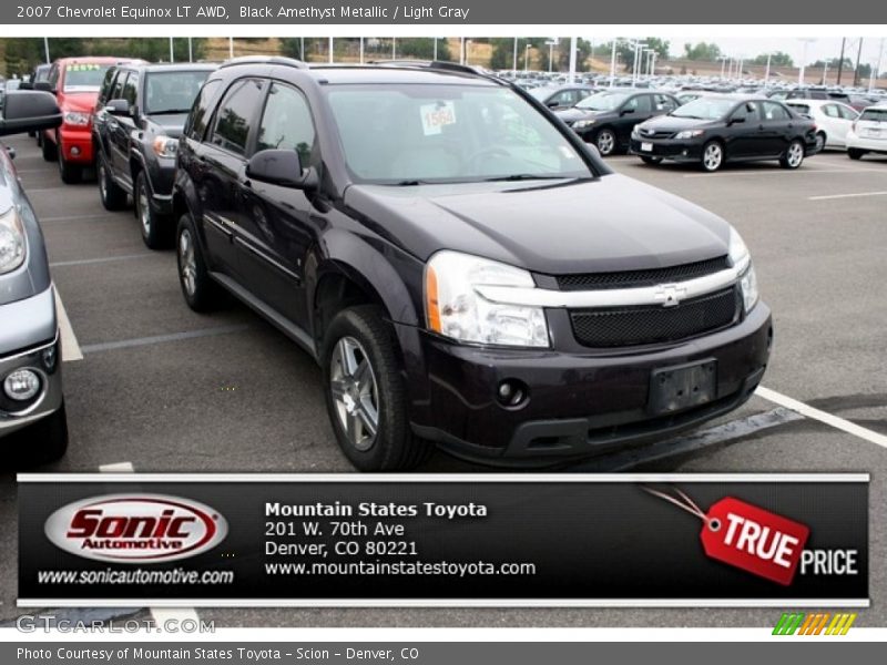 Black Amethyst Metallic / Light Gray 2007 Chevrolet Equinox LT AWD