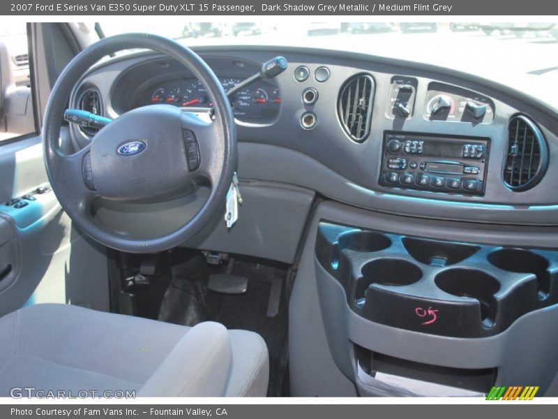 Dark Shadow Grey Metallic / Medium Flint Grey 2007 Ford E Series Van E350 Super Duty XLT 15 Passenger