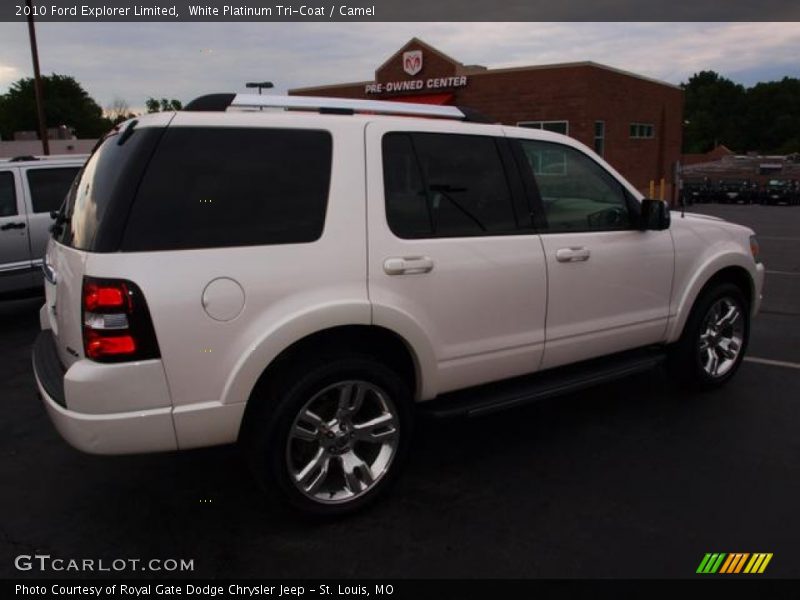 White Platinum Tri-Coat / Camel 2010 Ford Explorer Limited
