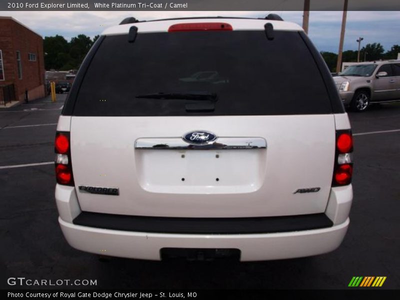 White Platinum Tri-Coat / Camel 2010 Ford Explorer Limited