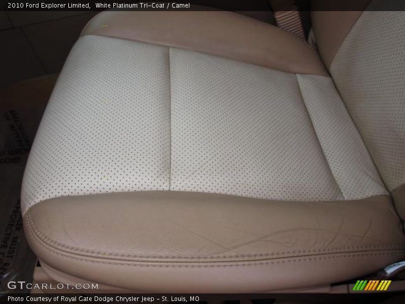 White Platinum Tri-Coat / Camel 2010 Ford Explorer Limited