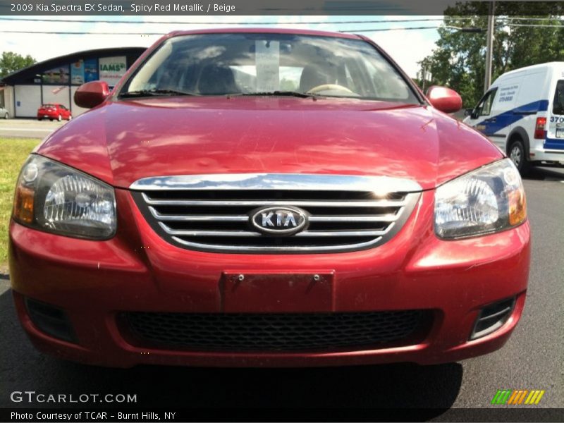 Spicy Red Metallic / Beige 2009 Kia Spectra EX Sedan