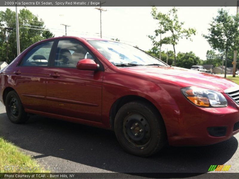 Spicy Red Metallic / Beige 2009 Kia Spectra EX Sedan
