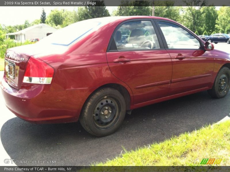 Spicy Red Metallic / Beige 2009 Kia Spectra EX Sedan