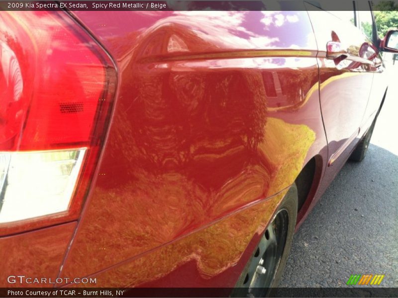 Spicy Red Metallic / Beige 2009 Kia Spectra EX Sedan