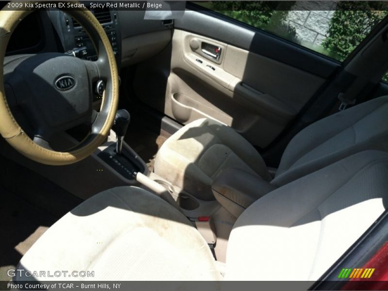 Spicy Red Metallic / Beige 2009 Kia Spectra EX Sedan