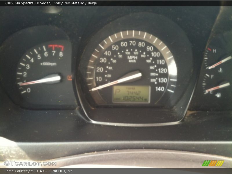 Spicy Red Metallic / Beige 2009 Kia Spectra EX Sedan