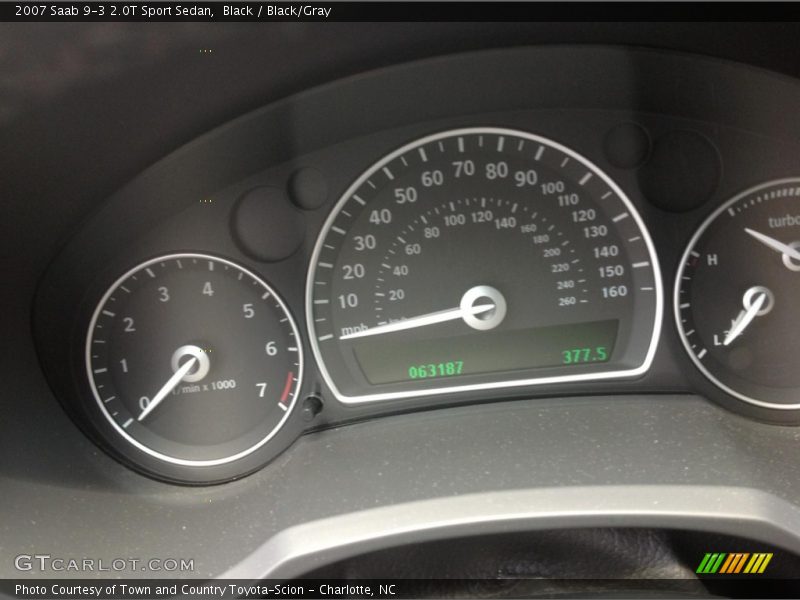 Black / Black/Gray 2007 Saab 9-3 2.0T Sport Sedan