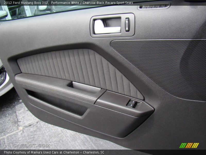 Performance White / Charcoal Black Recaro Sport Seats 2012 Ford Mustang Boss 302