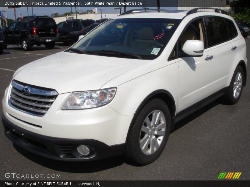 Satin White Pearl / Desert Beige 2009 Subaru Tribeca Limited 5 Passenger
