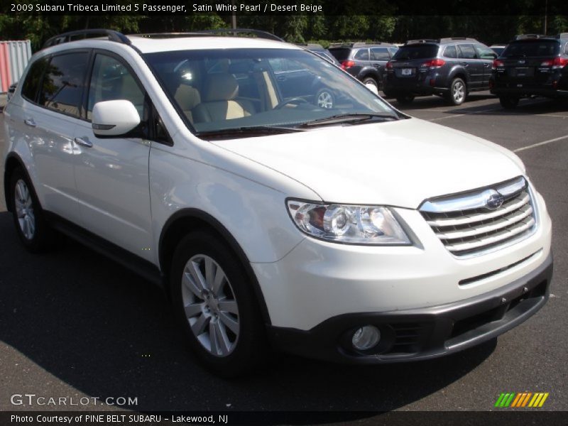 Satin White Pearl / Desert Beige 2009 Subaru Tribeca Limited 5 Passenger