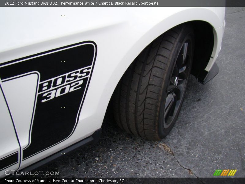 Performance White / Charcoal Black Recaro Sport Seats 2012 Ford Mustang Boss 302