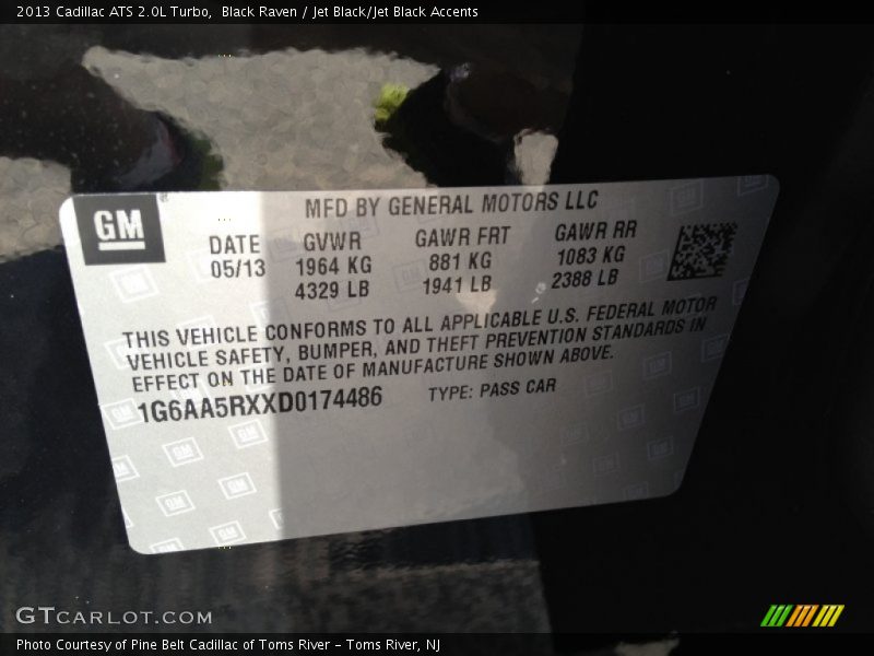 Black Raven / Jet Black/Jet Black Accents 2013 Cadillac ATS 2.0L Turbo