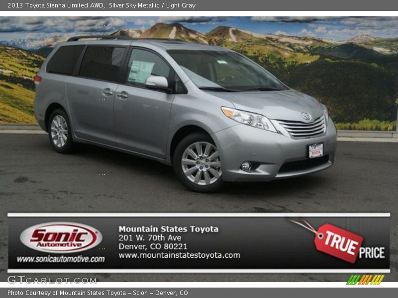 Silver Sky Metallic / Light Gray 2013 Toyota Sienna Limited AWD