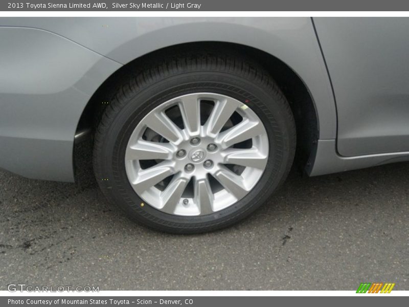 Silver Sky Metallic / Light Gray 2013 Toyota Sienna Limited AWD