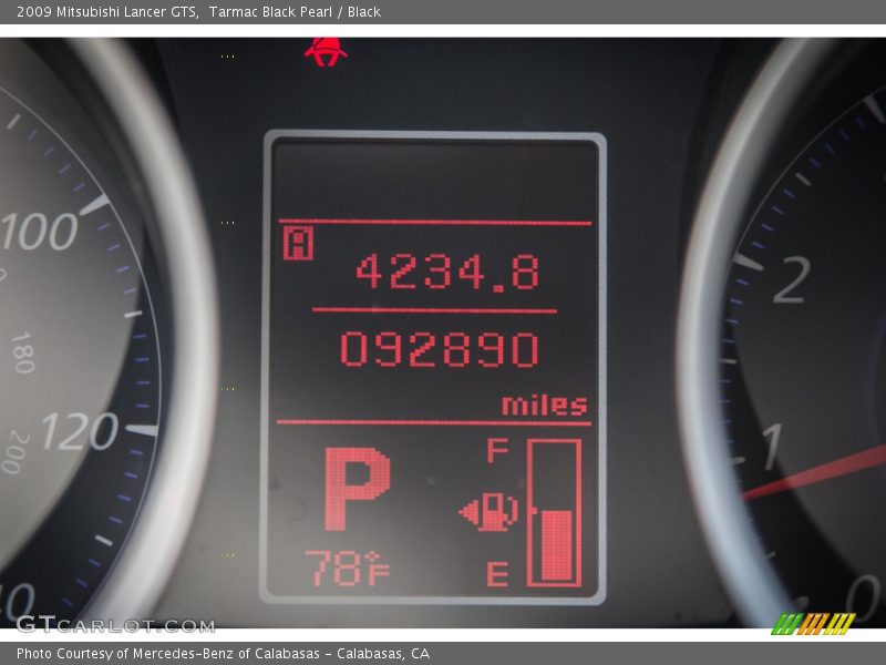 Tarmac Black Pearl / Black 2009 Mitsubishi Lancer GTS
