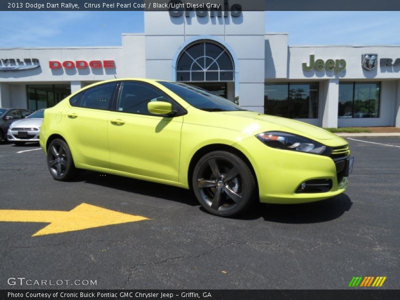 Citrus Peel Pearl Coat / Black/Light Diesel Gray 2013 Dodge Dart Rallye