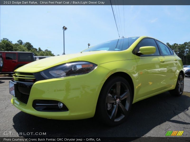 Citrus Peel Pearl Coat / Black/Light Diesel Gray 2013 Dodge Dart Rallye