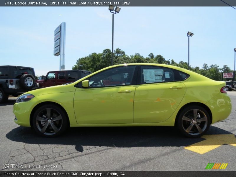 Citrus Peel Pearl Coat / Black/Light Diesel Gray 2013 Dodge Dart Rallye