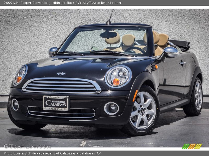 Midnight Black / Gravity Tuscan Beige Leather 2009 Mini Cooper Convertible