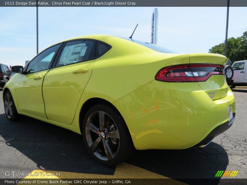 Citrus Peel Pearl Coat / Black/Light Diesel Gray 2013 Dodge Dart Rallye