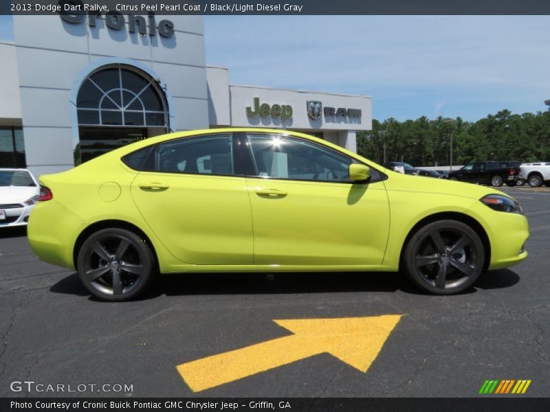 Citrus Peel Pearl Coat / Black/Light Diesel Gray 2013 Dodge Dart Rallye