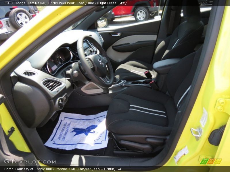 Citrus Peel Pearl Coat / Black/Light Diesel Gray 2013 Dodge Dart Rallye
