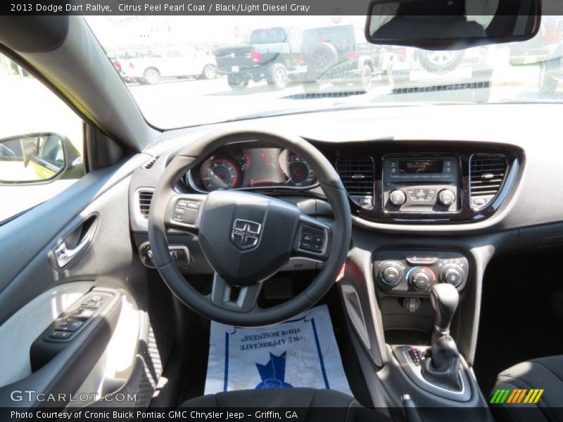 Citrus Peel Pearl Coat / Black/Light Diesel Gray 2013 Dodge Dart Rallye