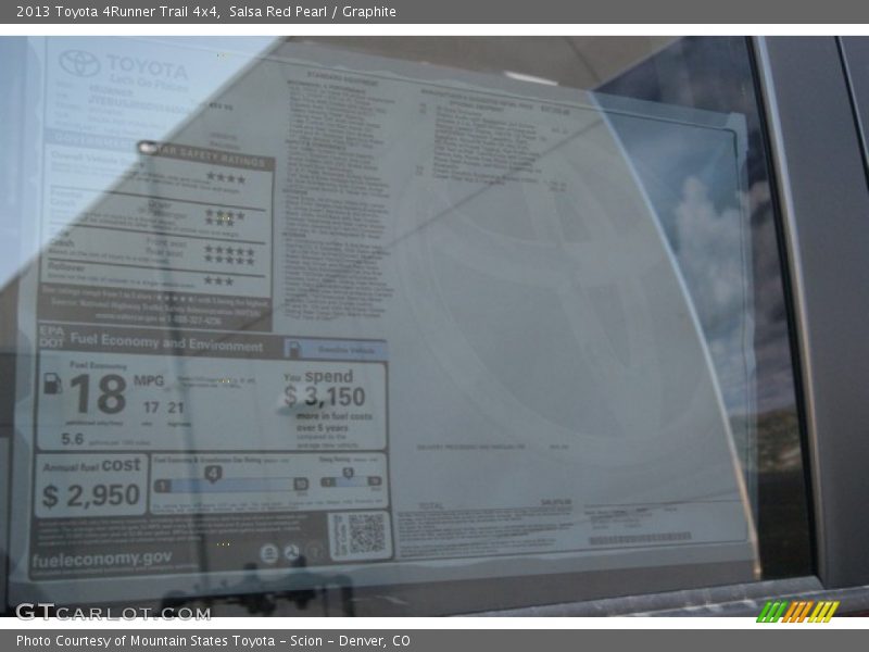 Salsa Red Pearl / Graphite 2013 Toyota 4Runner Trail 4x4