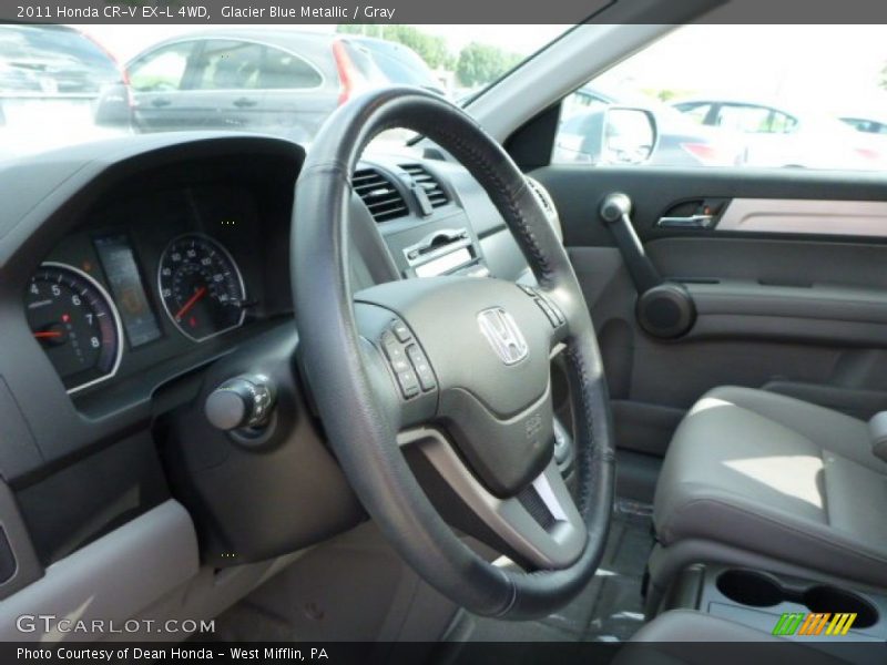 Glacier Blue Metallic / Gray 2011 Honda CR-V EX-L 4WD