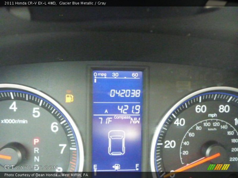 Glacier Blue Metallic / Gray 2011 Honda CR-V EX-L 4WD