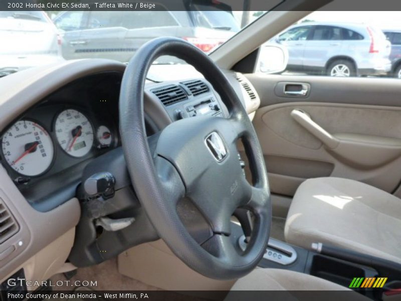 Taffeta White / Beige 2002 Honda Civic EX Sedan