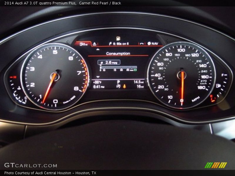 Garnet Red Pearl / Black 2014 Audi A7 3.0T quattro Premium Plus
