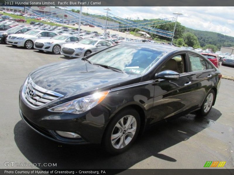 Pacific Blue Pearl / Camel 2013 Hyundai Sonata Limited