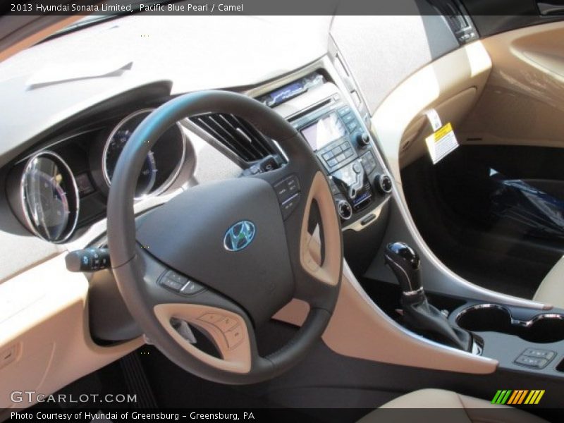 Pacific Blue Pearl / Camel 2013 Hyundai Sonata Limited