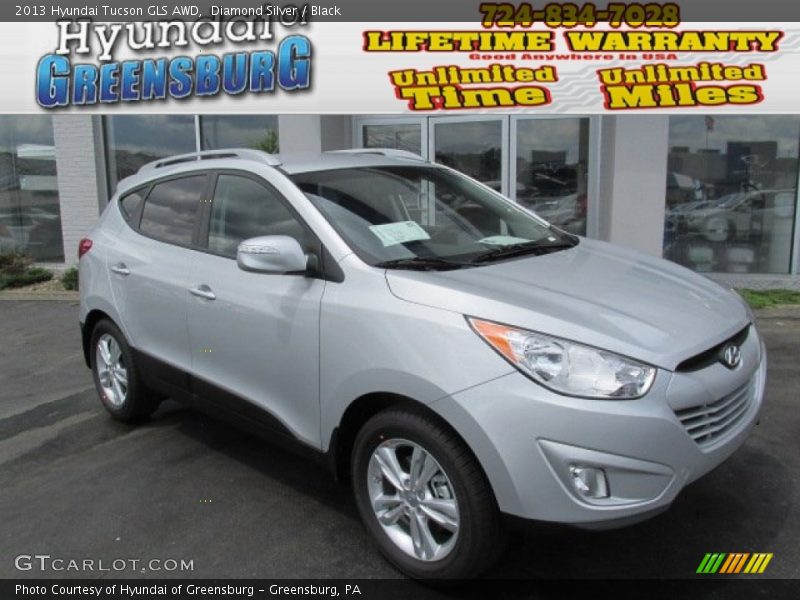 Diamond Silver / Black 2013 Hyundai Tucson GLS AWD
