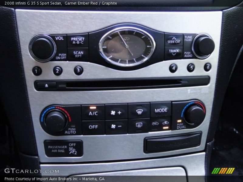 Controls of 2008 G 35 S Sport Sedan