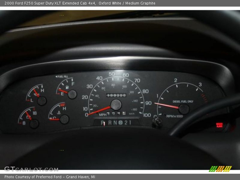 Oxford White / Medium Graphite 2000 Ford F250 Super Duty XLT Extended Cab 4x4
