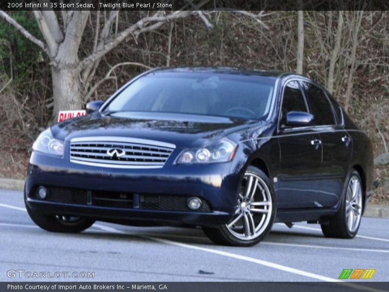 Twilight Blue Pearl / Stone 2006 Infiniti M 35 Sport Sedan