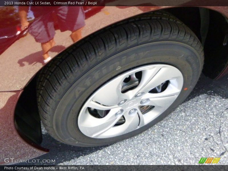 Crimson Red Pearl / Beige 2013 Honda Civic LX Sedan