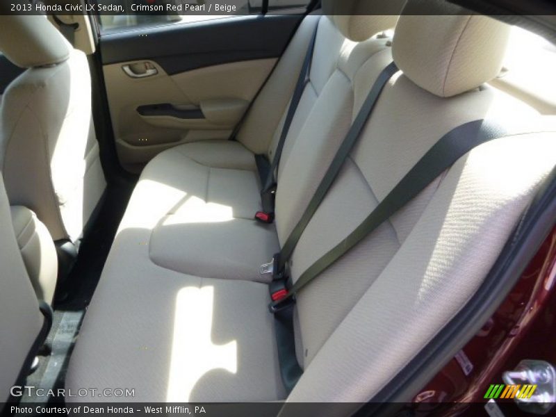 Crimson Red Pearl / Beige 2013 Honda Civic LX Sedan