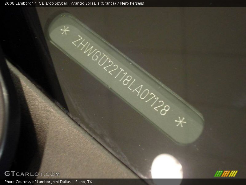 Arancio Borealis (Orange) / Nero Perseus 2008 Lamborghini Gallardo Spyder