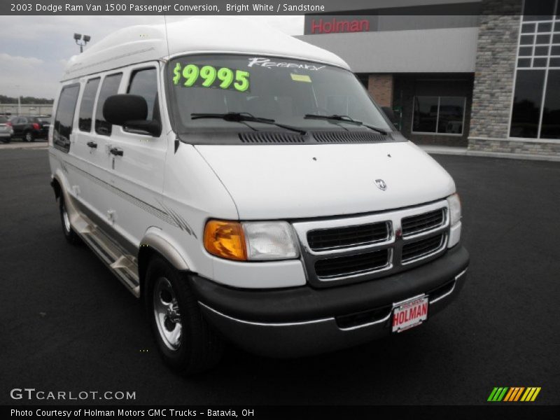 Bright White / Sandstone 2003 Dodge Ram Van 1500 Passenger Conversion